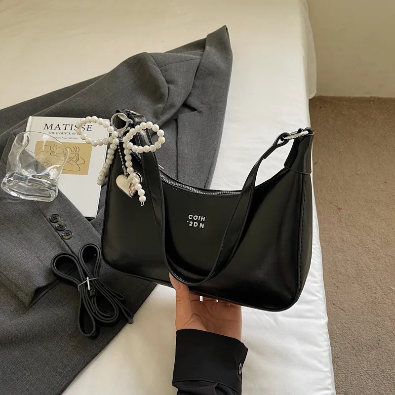 Высококачественная нишевая сумка для подмышек, женская сумка, новинка 2024, модная осенняя модная сумка на плечо, текстурированная сумка для подмышек