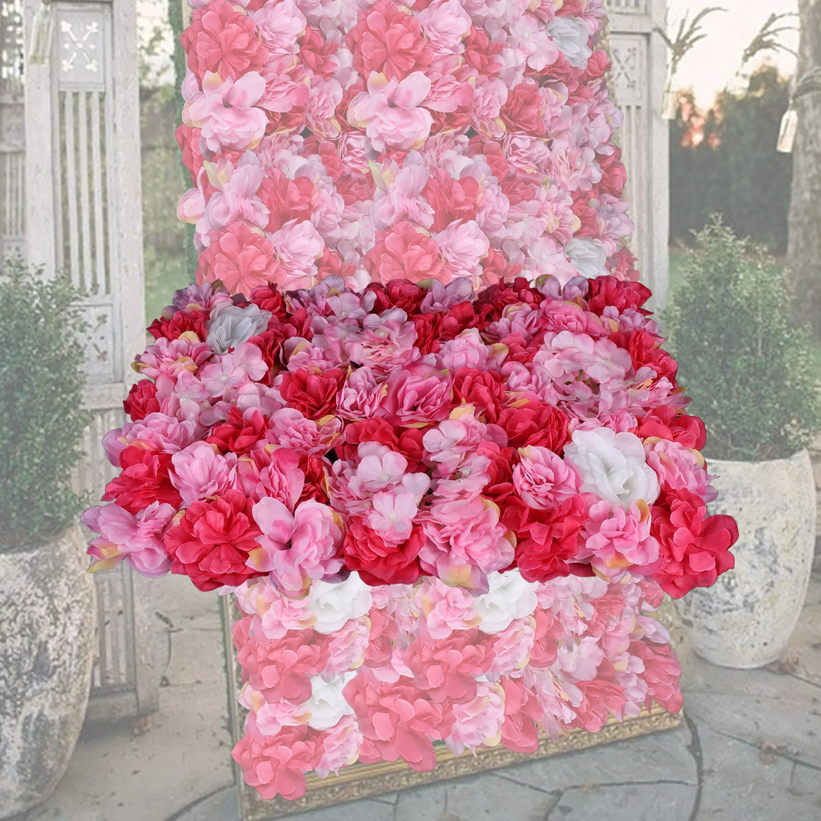 

6 pcs Artificial Silk Flower Wall Panel Wedding Photography Venue Approx.40 x 60 x 2 Cm/15.75 x 23.62 x 0.79 Inches