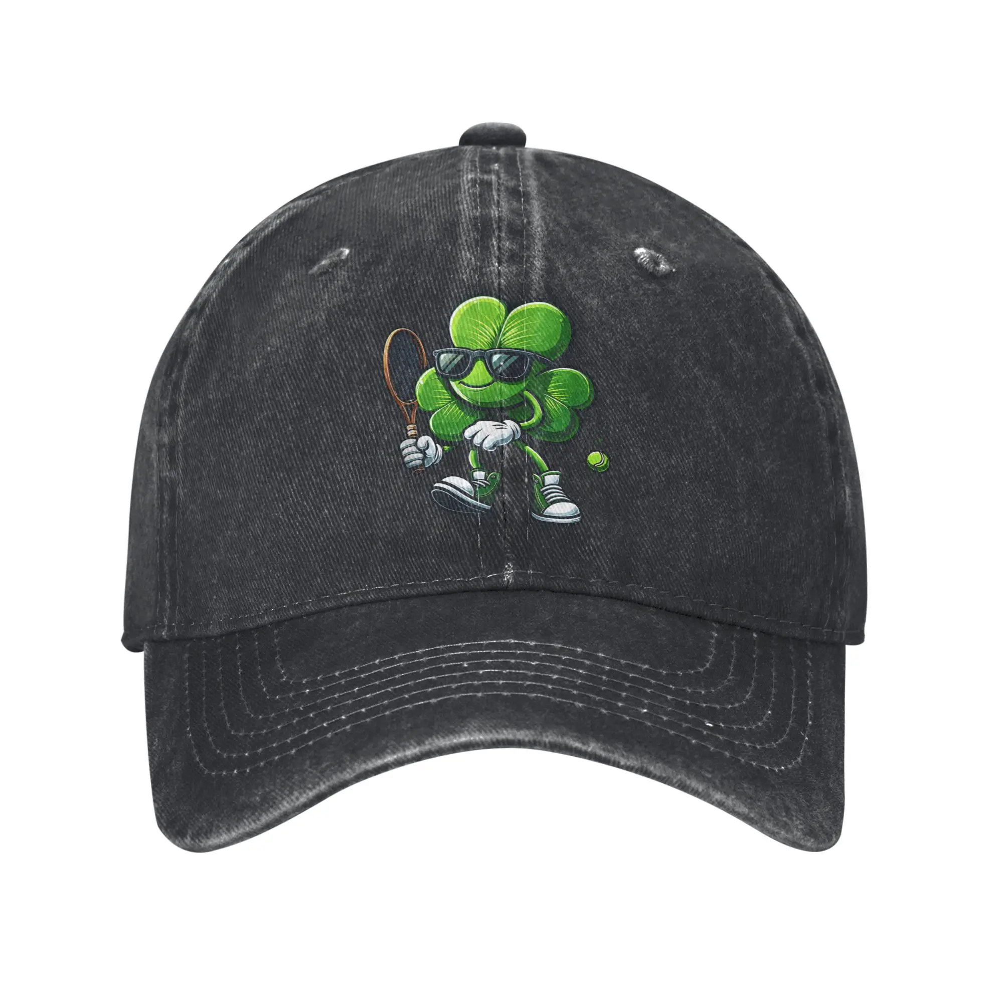 

Tennis Player St Patricks Day Shamrock Clover Irish Prid Casual Baseball Cap Fishing Trucker Hat Summer Men Classic Baseball Cap