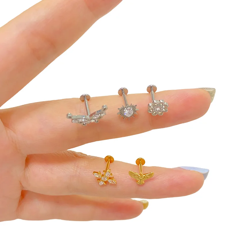 ASTM F136 Titanium Airplane Stud Earrings