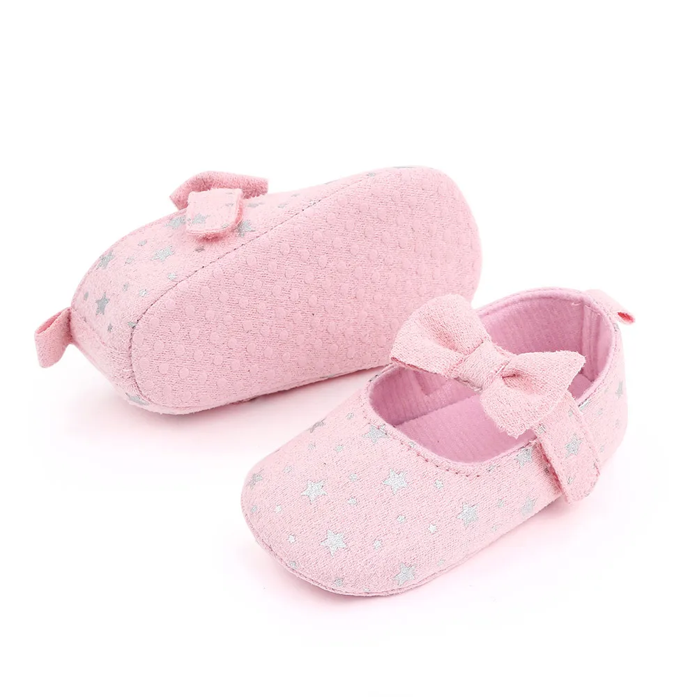 Chaussures de printemps et d'automne pour filles, chaussures de princesse à nœud papillon, chaussures pour bébés filles, chaussures à fond souple, sans chute, chaussures d'apprentissage