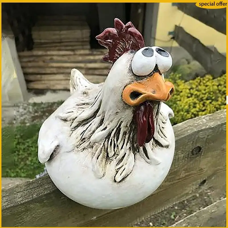 

A50I 3 шт. курица, сидящая на забора, декор, садовые статуи, художественные скульптуры, ферма, патио, смола для забора, статуи петуха, настенное искусство Yar