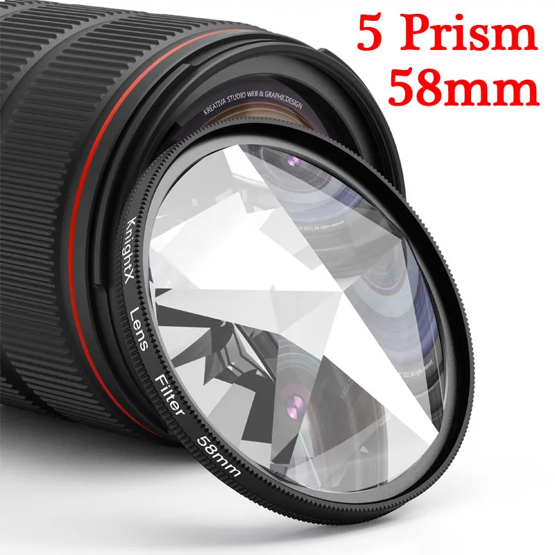 KnightX 58mm Kaleidoscope Camera Lens Filter Colorful Prism For Canon eos Sony Nikon 400d d5100 50d 1200d 18-135 d70 200d 24-105