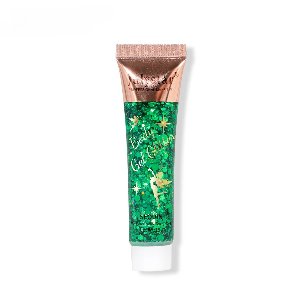 Glitzer-Gel im Meerjungfrau-Skala, schillernd, mehrfarbig, für Gesicht, Lippen, Körper, Bühne, Make-up, wasserbasierter, schnell trocknender Pailletten-Lidschatten