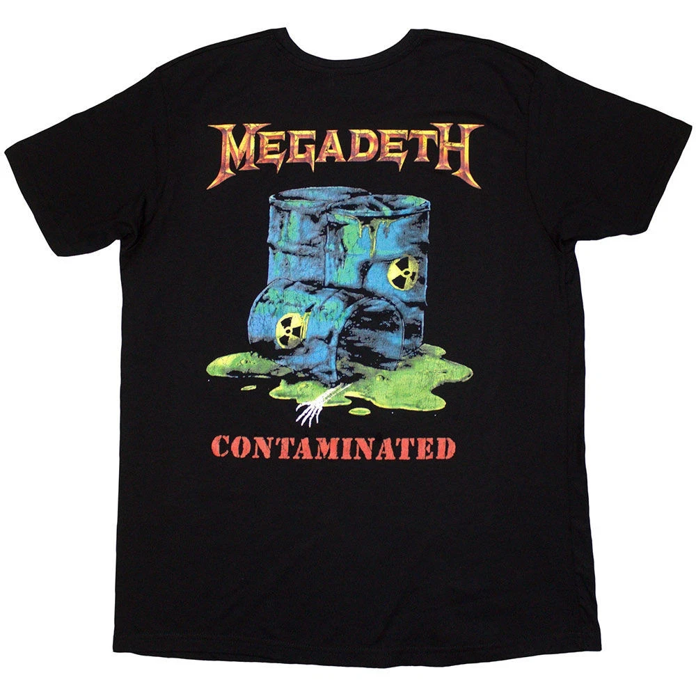 Megadeth Contaminated Vintage Black Thrash Metal Band Graphic Tee Cotton Mens Womens T-Shirt Summer Streetwear