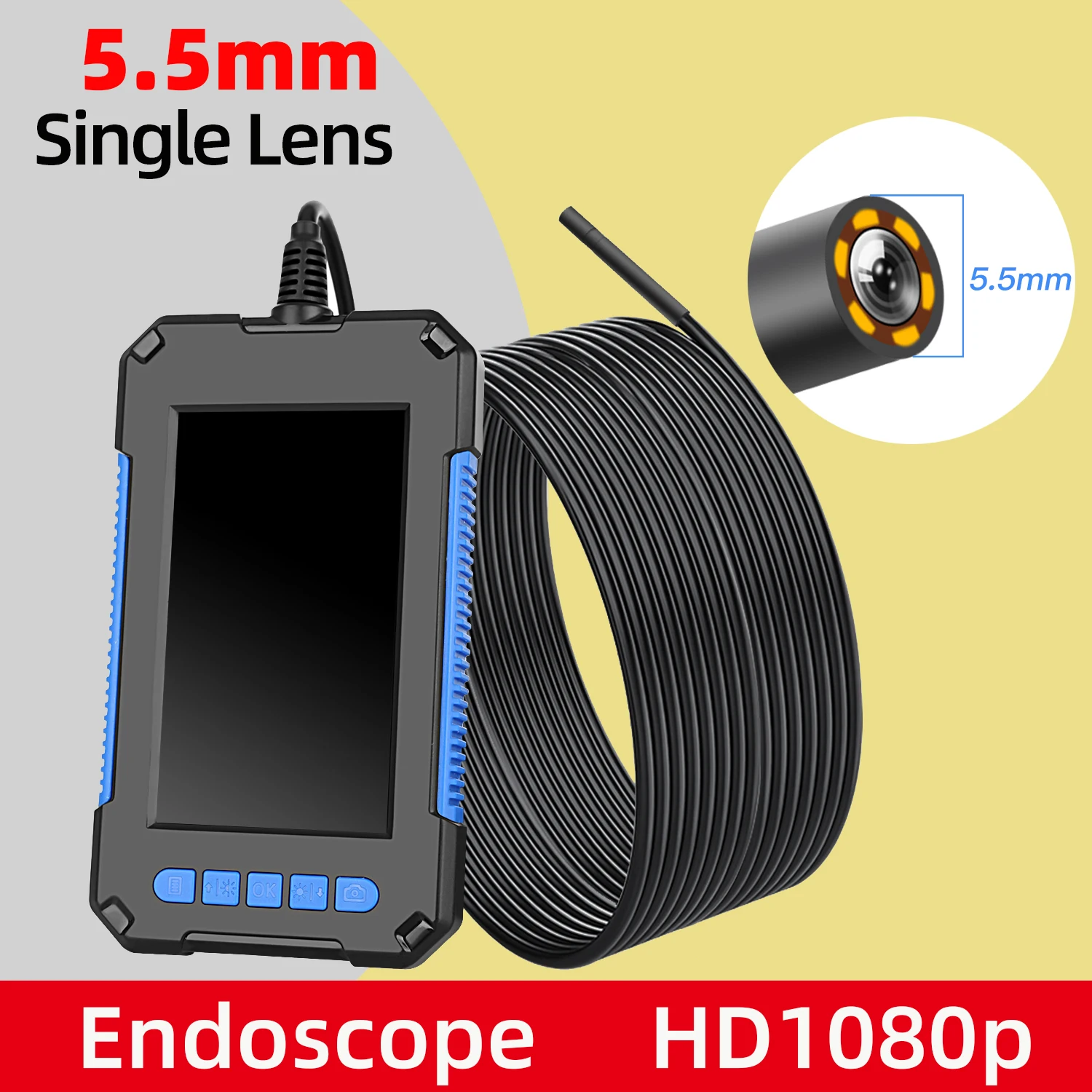 

Waterproof IP68 WiFi Endoscope Camera 5.5MM1080P Telephoto Industry Mini Camera Borescope Car for Iphone PC&Android Smartphone