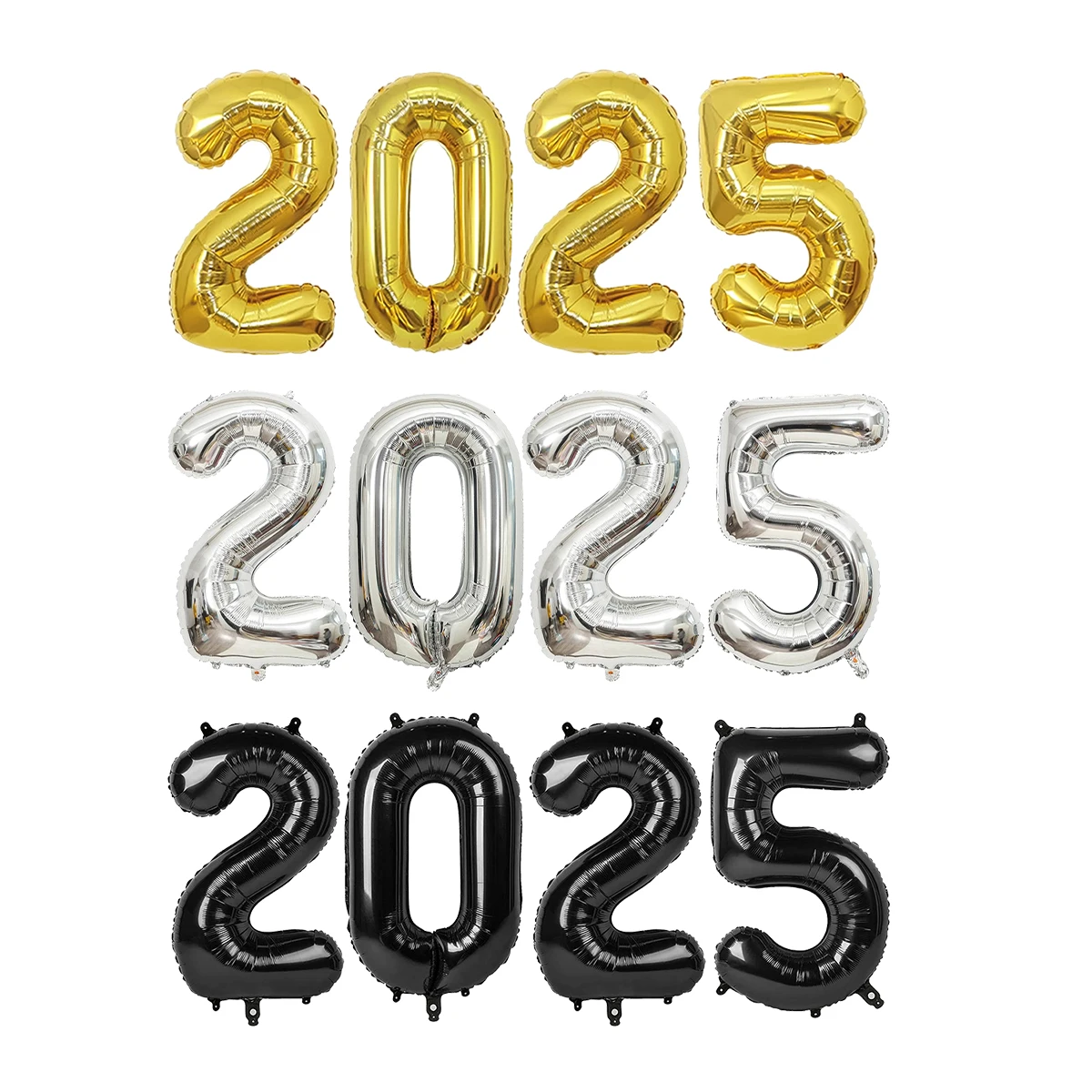 4pcs 2025 New Year Number Balloons, Foil Number Balloons, Suitable for Birthday, Graduation, New Year Decoration 2025, Christmas