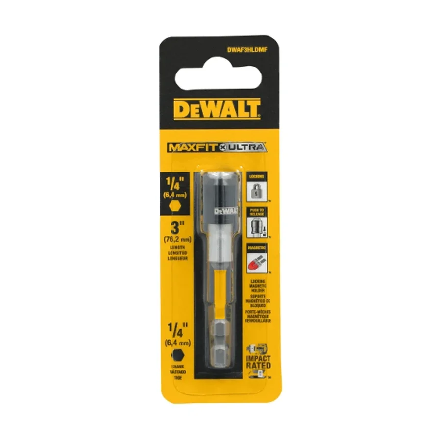 DEWALT DWAF3HLDMF 1/4 76mm Haste Hexagonal Bobina Magnética Mais Haste Magnética Suporte de Bit Magnético Acessórios para Ferramentas Elétricas