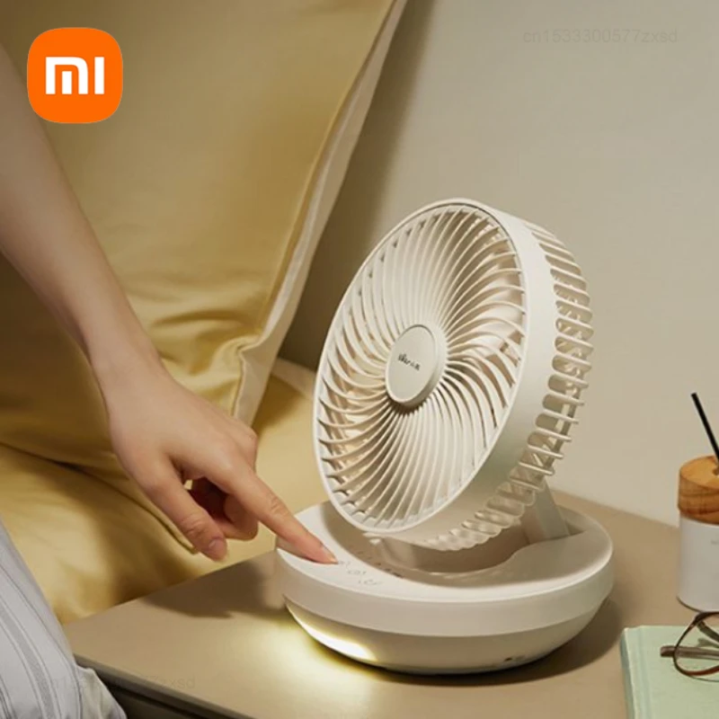 Xiaomi Electric Fan No Punching Wall Mounted Shake Head Fan Household Desktop Small Fan Folding Portable Strong Winds Endurance