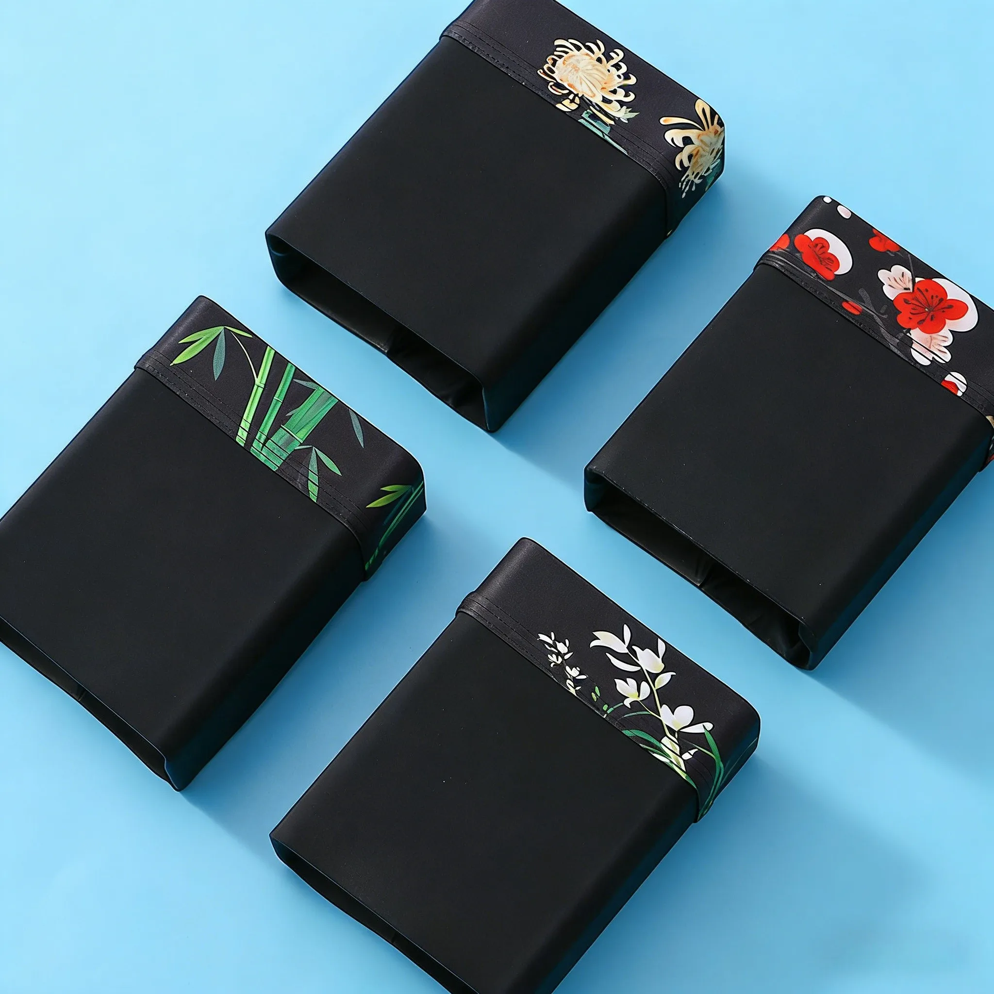 

1PC Sports Fitness Men's Thin Boxer Trunks Ice Silk Underwear Floral Printed Pouch Lingerie Boxers Shorts For Man