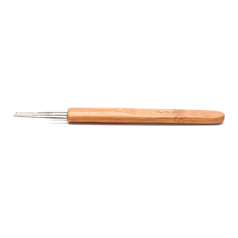 Crochet Hook Dreads Loc Crochet Needle Wooden Handle 0.5Mm 0.75Mm For Dreadlocks Braids Hair Making Needle Tools For Dreads