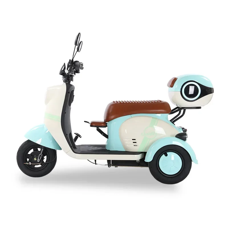 

New National Standard Pick-up and Drop-off Children Electric Three-wheeled Elderly Scooter Parent-child Travel