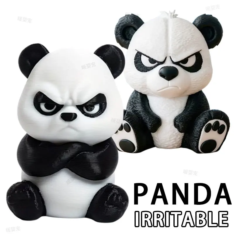 Cute Panda Statue Car Decor Panda Sculpture Ornament 3D Car Figurine Irritable Panda Ornament for Home Decoration Easter Gift