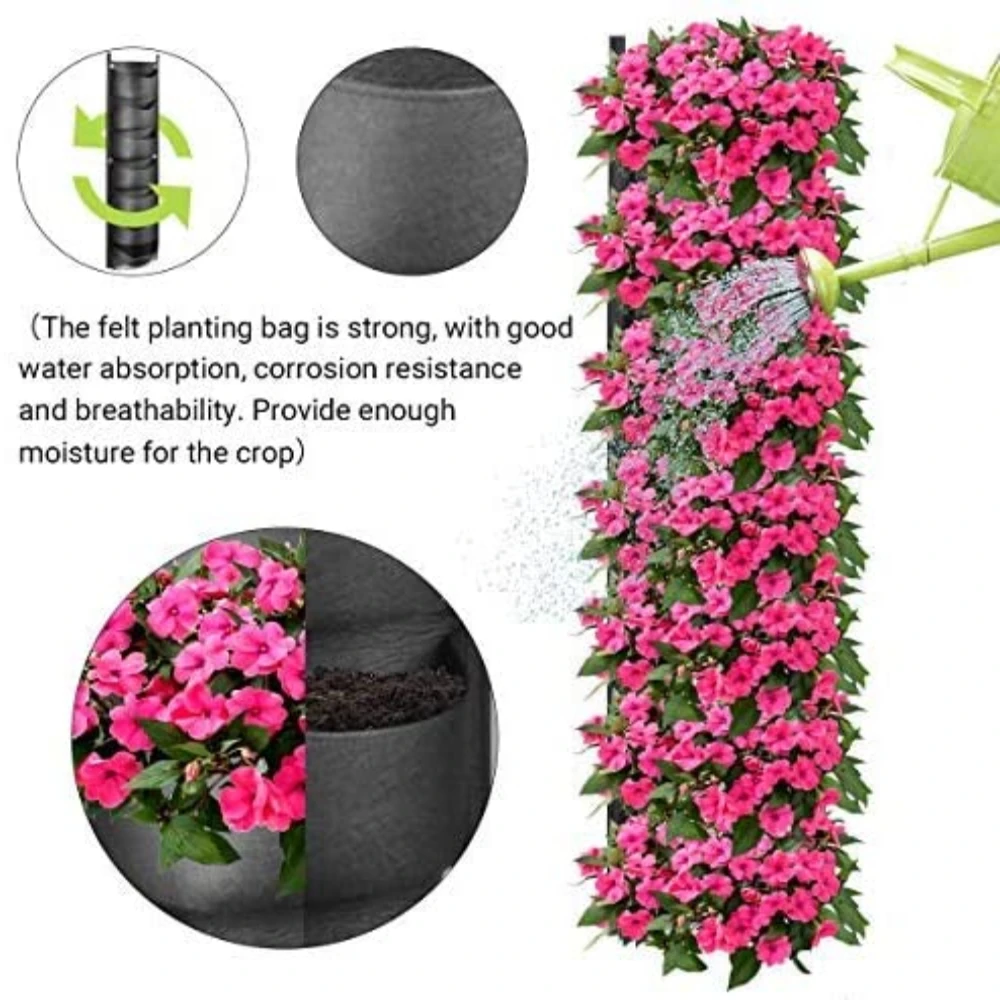 Vertical Hanging Garden Grow bag Planter Flower Pots Layout Waterproof Wall Mount Hanging Flower Pot Bag Indoor Outdoor Use