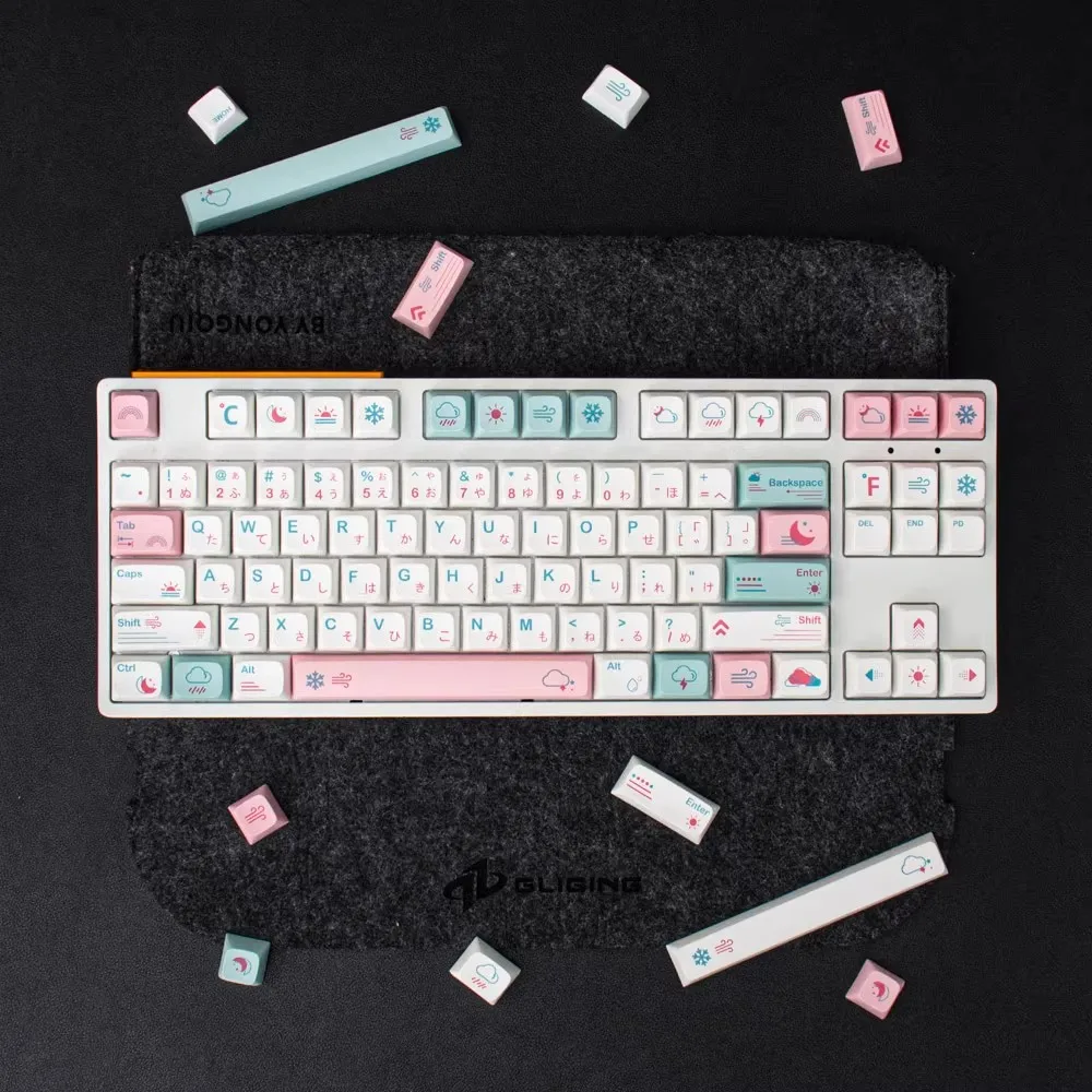 XDA Weather Keycaps PBT Dye Sub Keycap Japanese 132 Keys For Cherry Mx Switch Gaming Mechanical Keyboard Custom DIY Tester68