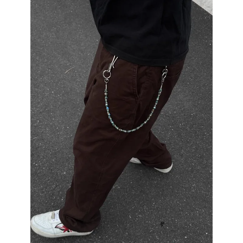 Original Handmade Pants Chain Beads American Turquoise Punk Style Czech Beads Cleanfit Cross Jeans Accessories