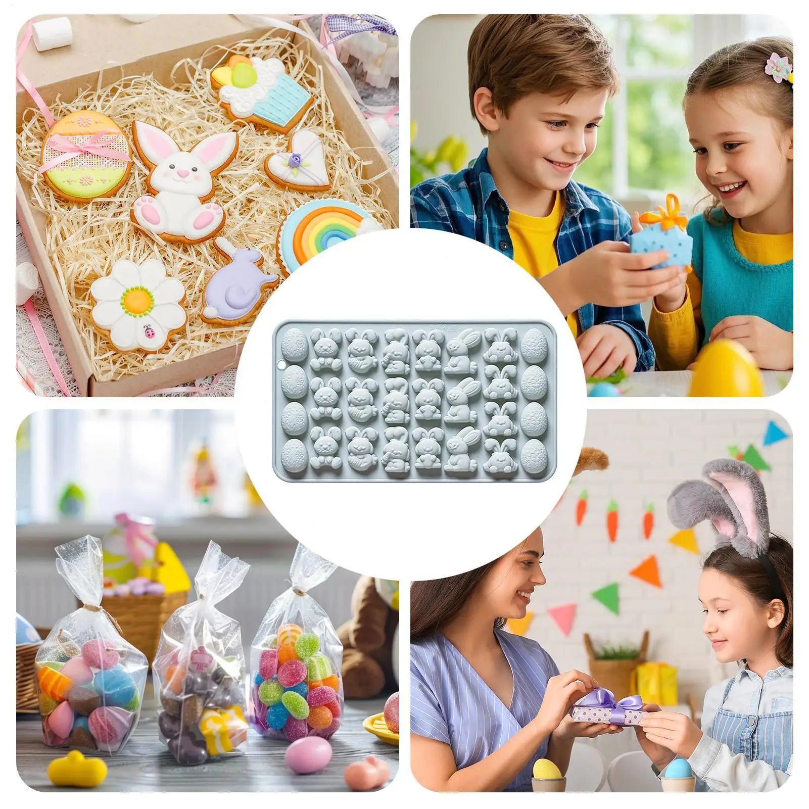 Easter Silicone Molds Nonstick Food Grade Baking Pan Easter Egg Silicone Mold Pan For Cookie Muffin Jelly Dessert Cake - view 4