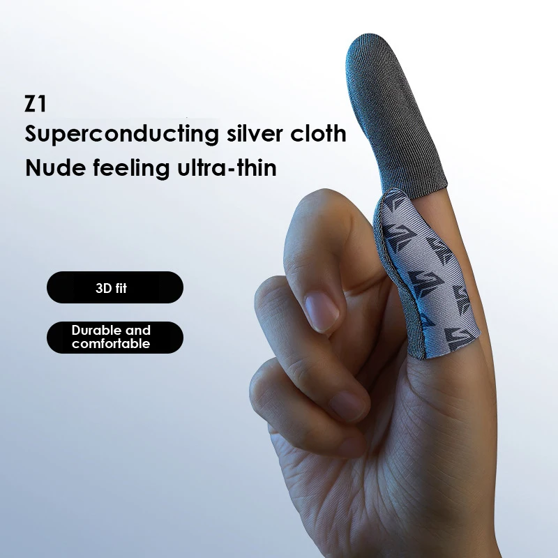 Silver cloth game fingertips eating chicken artifact glass silver fiber ice silk gloves breathable sweat proof double-sided