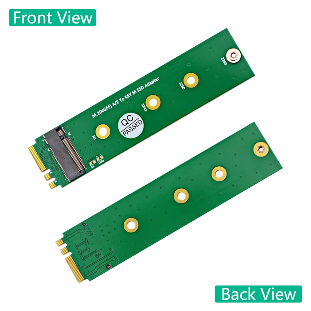 M.2 NGFF A/E to Key-M SSD Adapter Converter M.2 A+E to M2 NVME SSD Riser Board Support 2230 2242 2260 2280 M2 SSD