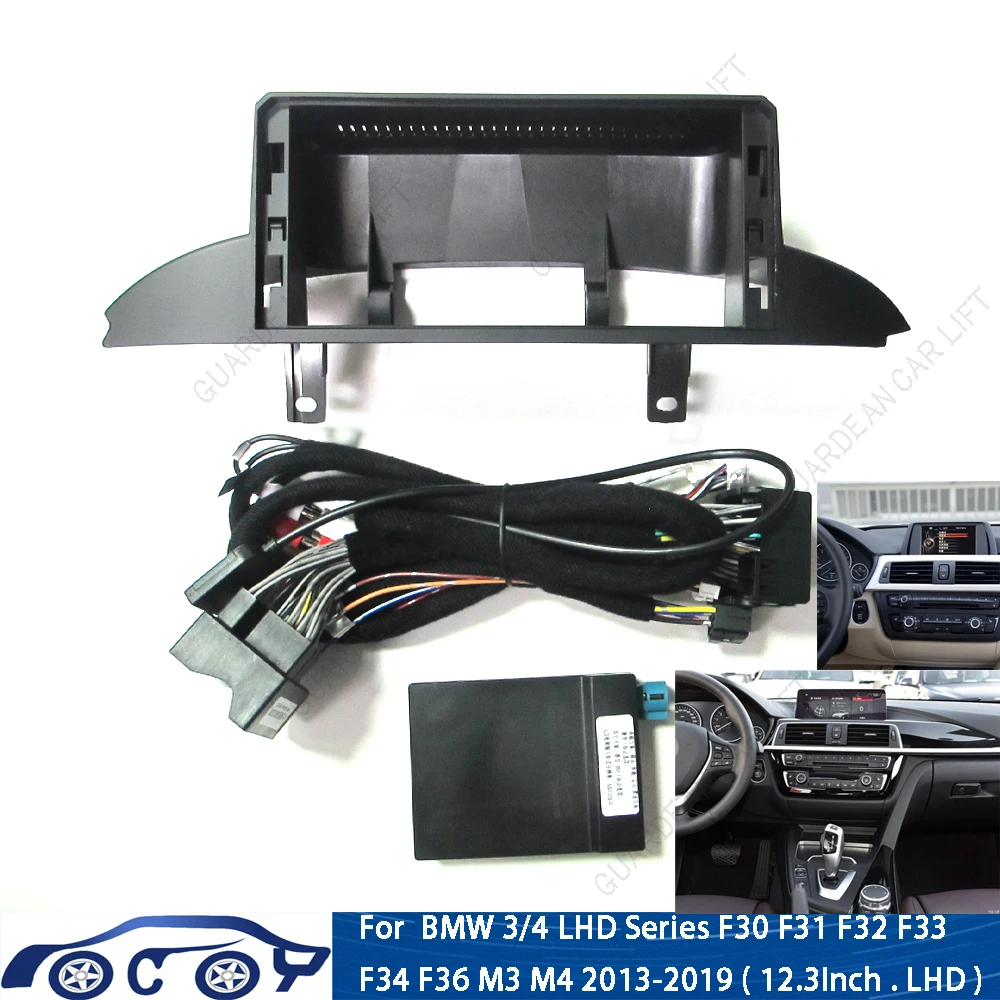 12.3 Inch Car Radio Fascias For BMW 3/4 LHD Series F30 F31 F32 F33 F34 F36 M3 M4 2013-2019 Stereo Frame Panel With Cable canbus