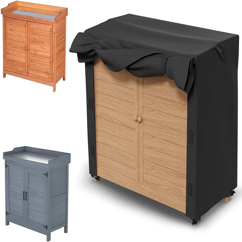 

210D outdoor potted table cover garden wooden storage cabinet cover outdoor shoe cabinet cover rain cover