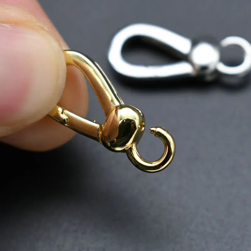 High Quality Non-oxidizing Silver Gold Plated Water Drop Double Open Press Clasp Connector for DIY Jewelry Keyholder Accessories