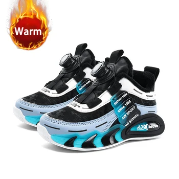 Scarpe per bambini Sneakers invernali in cotone per bambini Scarpe sportive in pelle PU impermeabili Scarpe casual per ragazze dei ragazzi 2024 Sneaker di nuova tendenza