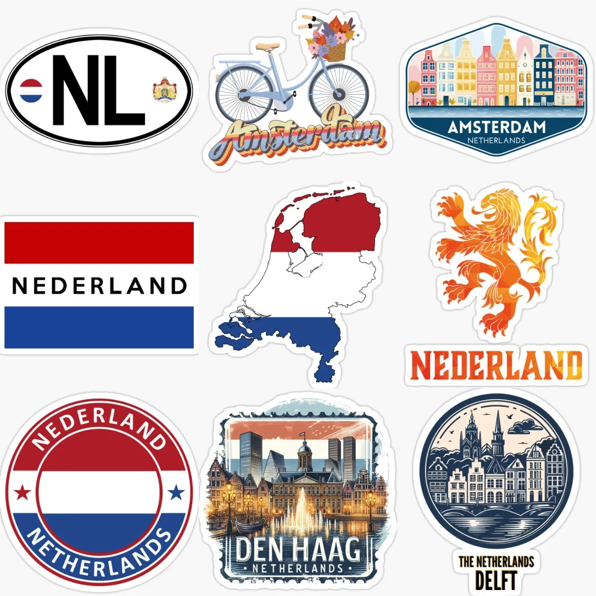 

Netherlands NL Flag Map Creative PVC Sticker for Decorate Car Van Motorcycle Off-road Window Fridge Wall Decal Accessorie