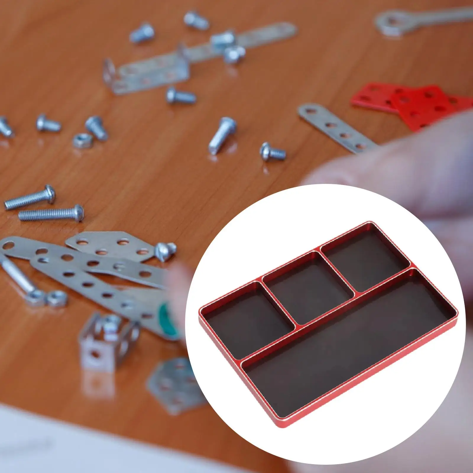 Aluminum Alloy Screws Storage Case with Compartments Small Tool Tray Organizer for RC Model Cars Repair