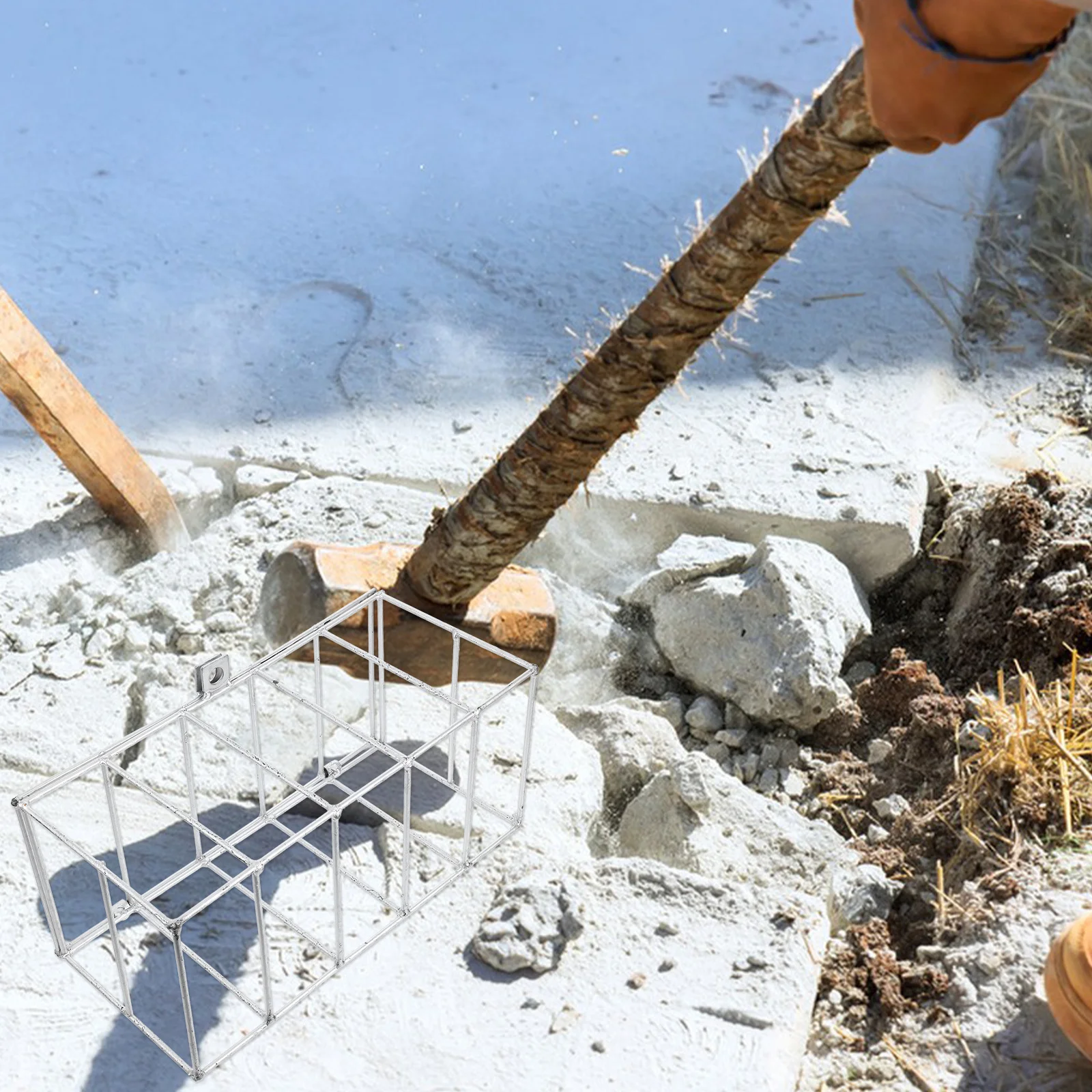 

Iron Wire Basket Concrete Test Block Maintenance Soaking Curing Hollow Metal Storage Cage Specimen Holder Industry Supply