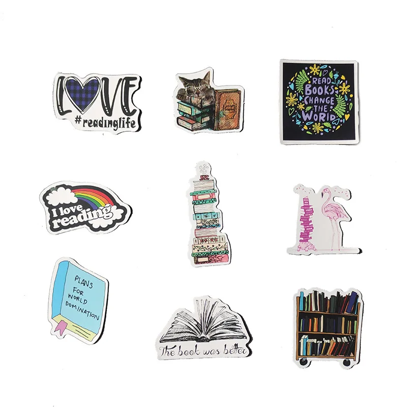 10/30/50pcs Reading English Stickers Laptop Bicycle Guitar Skateboard Sticker Kid DIY Graffiti Waterproof Stickers Toy