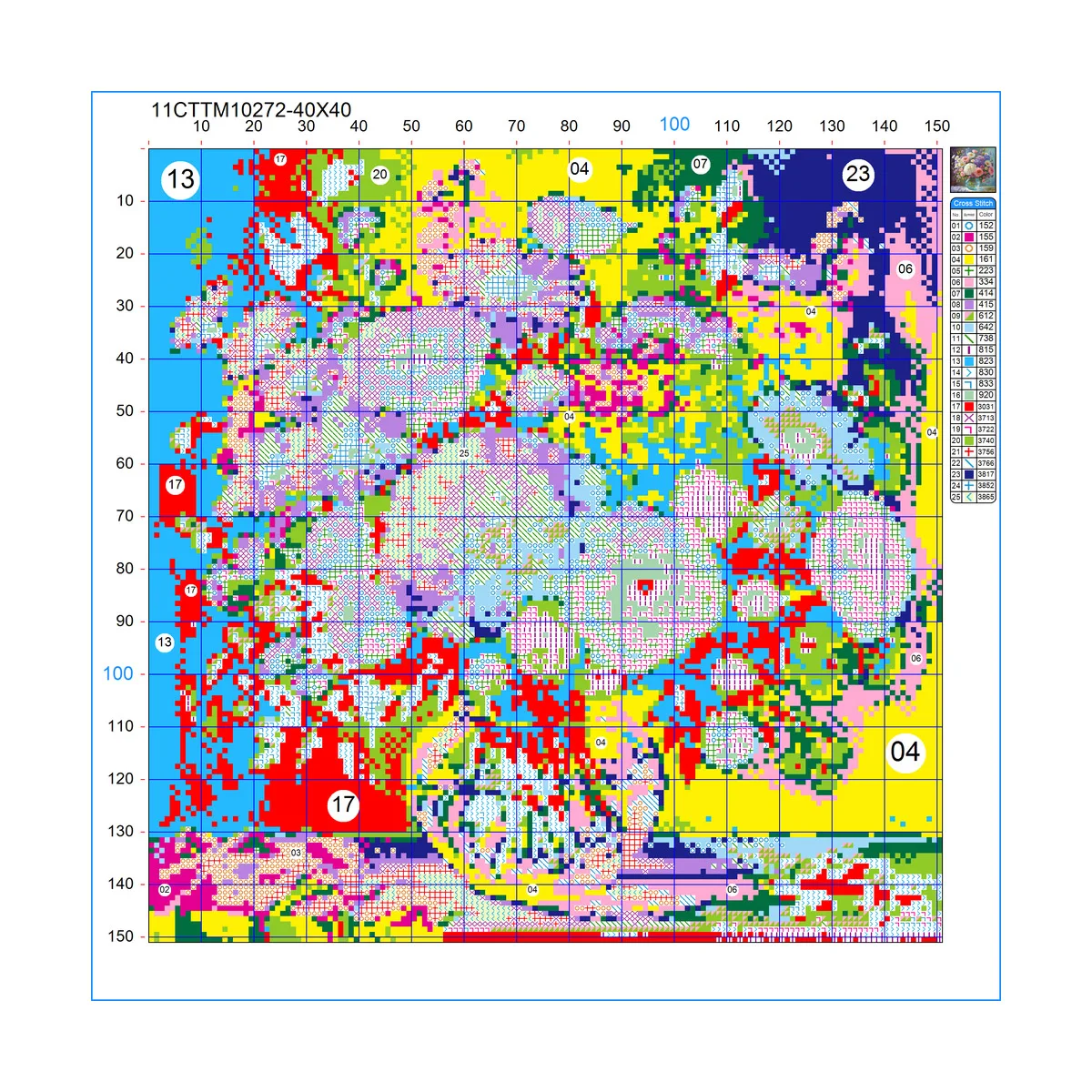 1 Stück 40x40 cm/15,74 Zoll, 11Ct/14Ct Kreuzstich-Set, DIY Valentinstagsgeschenk, Stickerei-Set für Festivals, Stadt – Detail 2