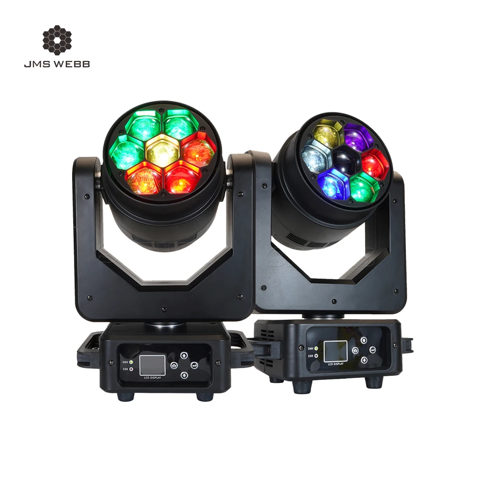 JMS WEBB 2pcs LED 7x20W Bees Eyes  Beam Wash Zoom Moving Head Light Lens Rot For DJ Club Patry KTV Concert Party Wedding