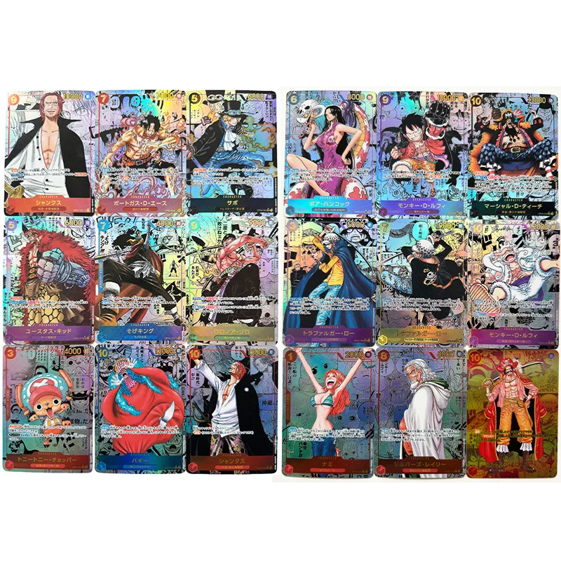Anime One Piece Japanese English Version OPCG Comics Replica Shanks Rayleigh Nika Luffy Buggy Teach