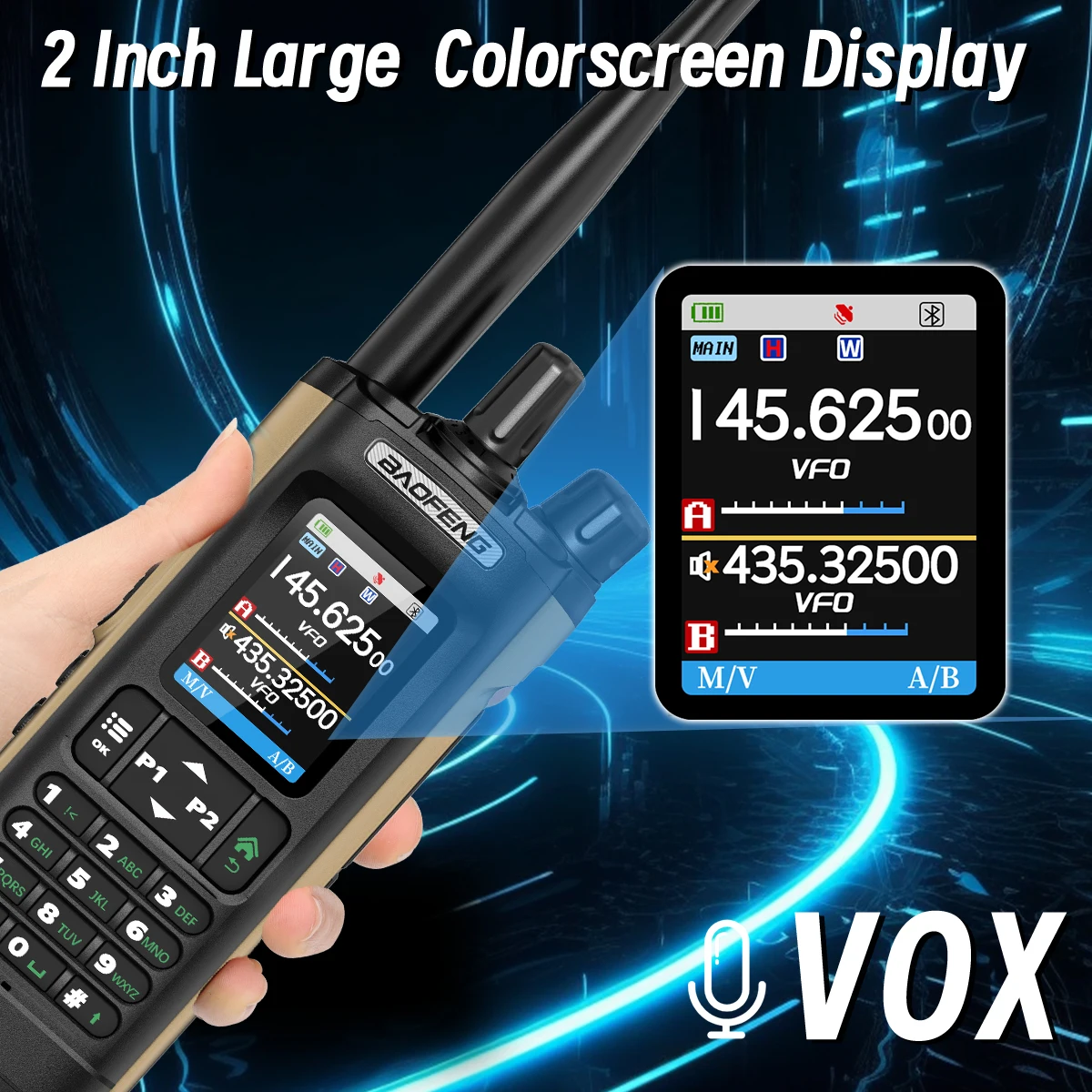 BAOFENG UV-32 Walkie Talkie GPS Multi Band 10W Bluetooth Drahtlose Programmierung Kopierfrequenz 1000CH Long Range Ham Two Way Radio – Detail 10