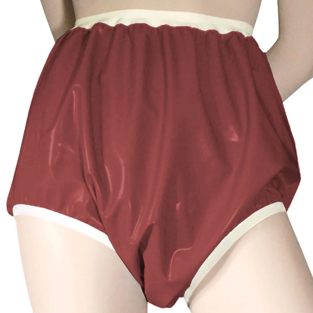 سراويل جلدية PVC غريبة مرقعة ، سراويل داخلية عالية الخصر بأزرار مثيرة سيسي ، ملابس داخلية صنم ، مقاس كبير ، 7XL