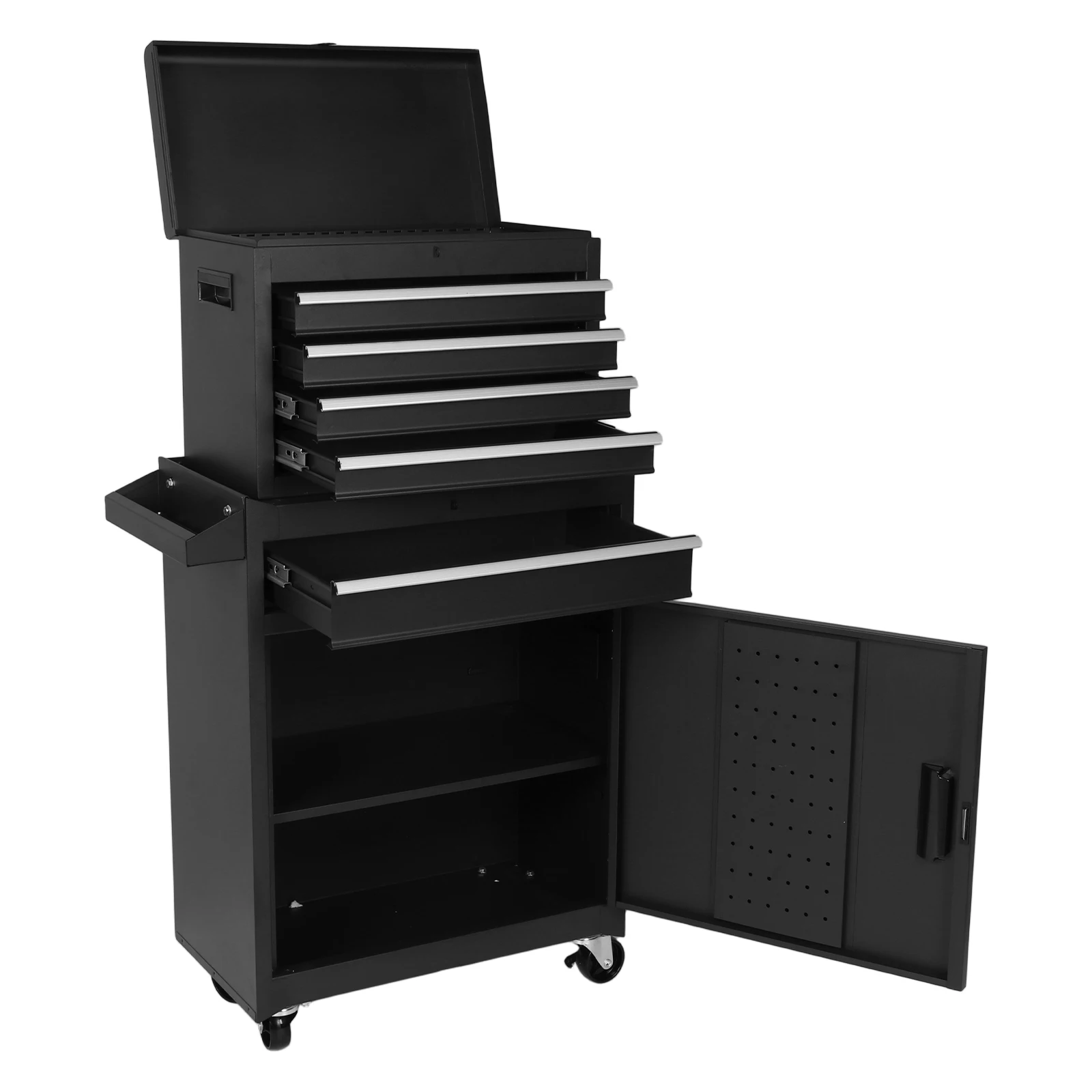 

Professional Storage Cabinet with Double Door & Wheels Multi-Purpose Storage Organizer Large Capacity for Factory Warehouse Use