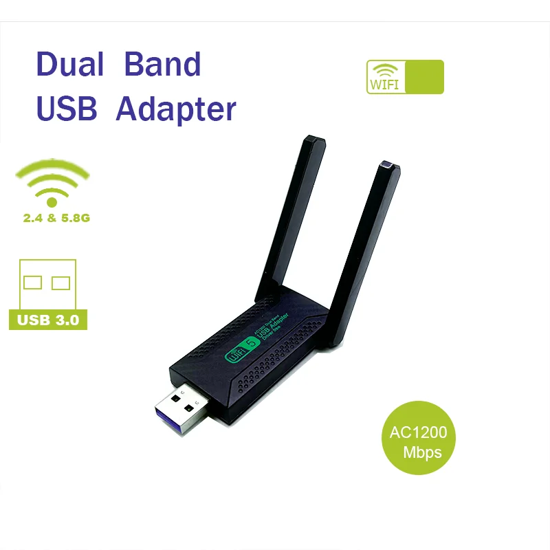 

New arrival Black MT7612U 1200Mbps 2.4Ghz/5Ghz Dual Band USB WiFi Dongle wifi modem