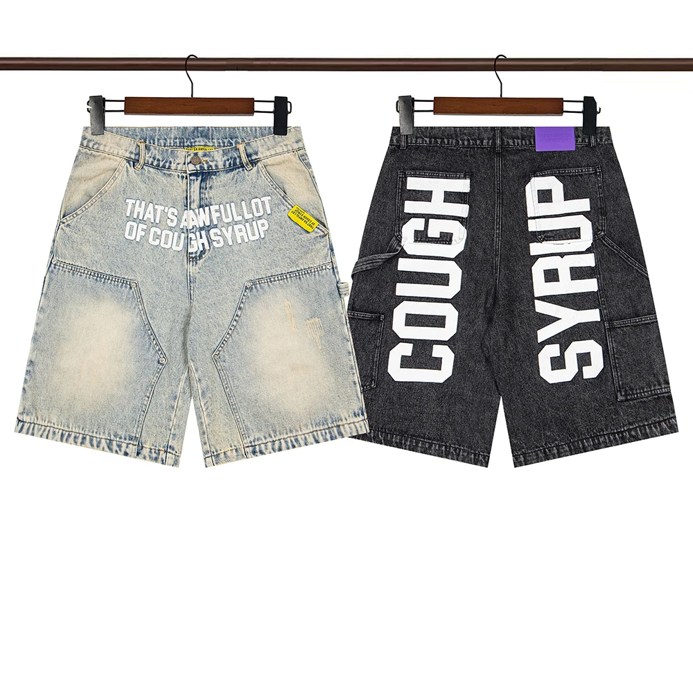 Shinning Diamond Letter Embroidery Washed Jeans Shorts for Men and Women Vintage Baggy Rhinestone Baggy Denim Shorts Oversized