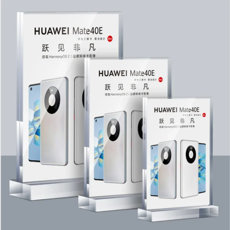 Double Sided Clear Acrylic Sigh Holder T-Shape Photo Frame Menu Poster Display Stand For Home Restaurant Hotel Conference