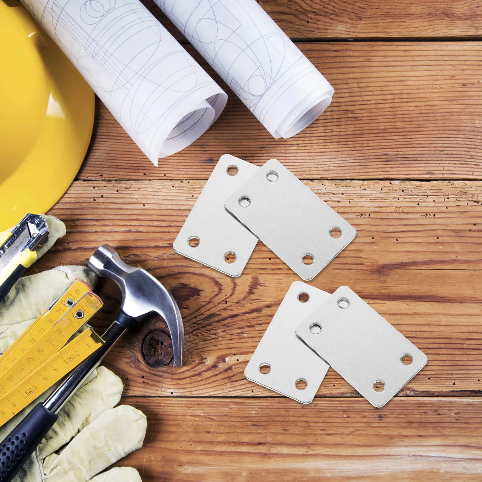 10 قطعة دعامات زاوية حديدية متينة متعددة الأغراض لوحات إصلاح مسطحة لمفاصل الخشب موصلات لوحة معدنية مع ثقوب #1