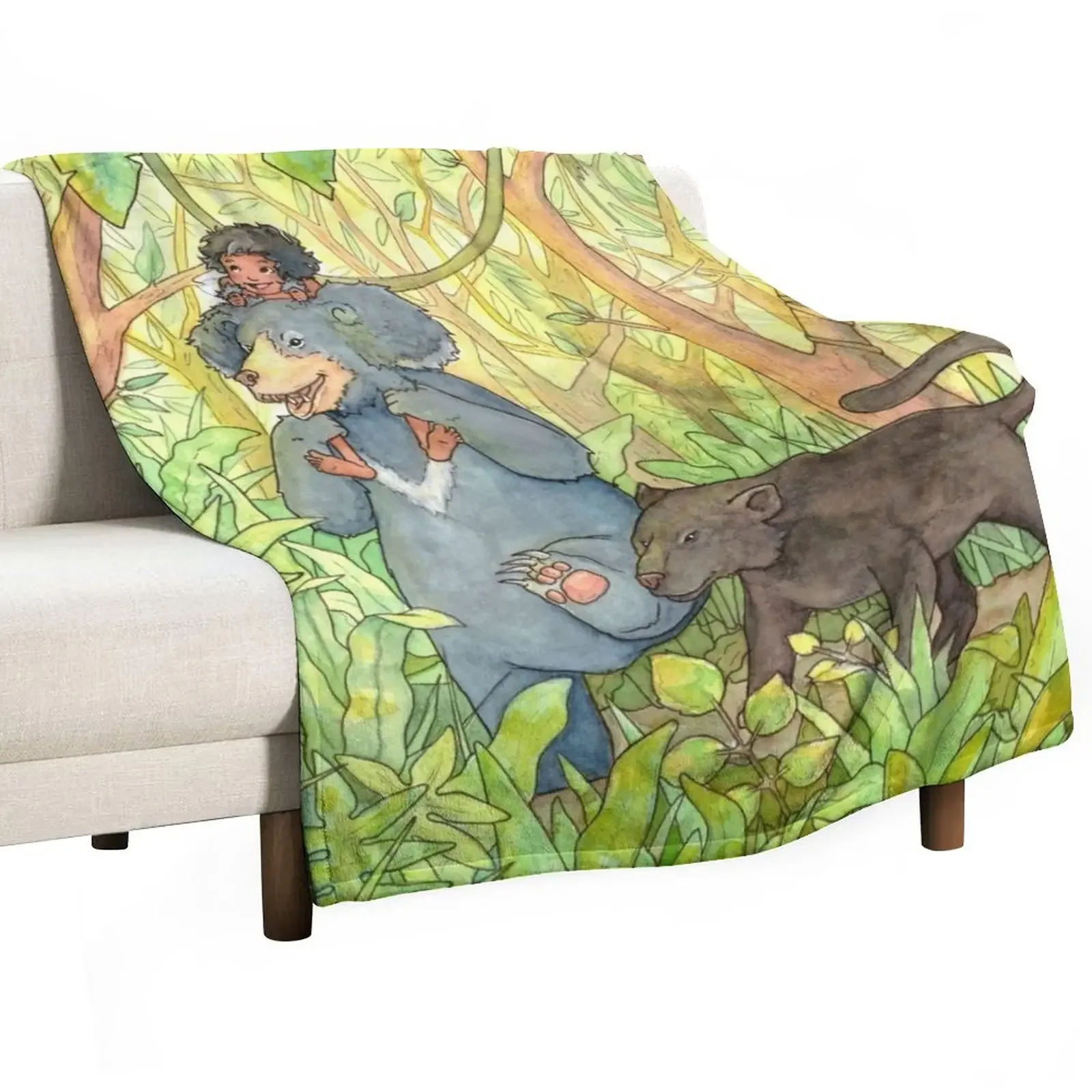 

Three Friends on a Walk Throw Blanket Sofa Quilt Blankets