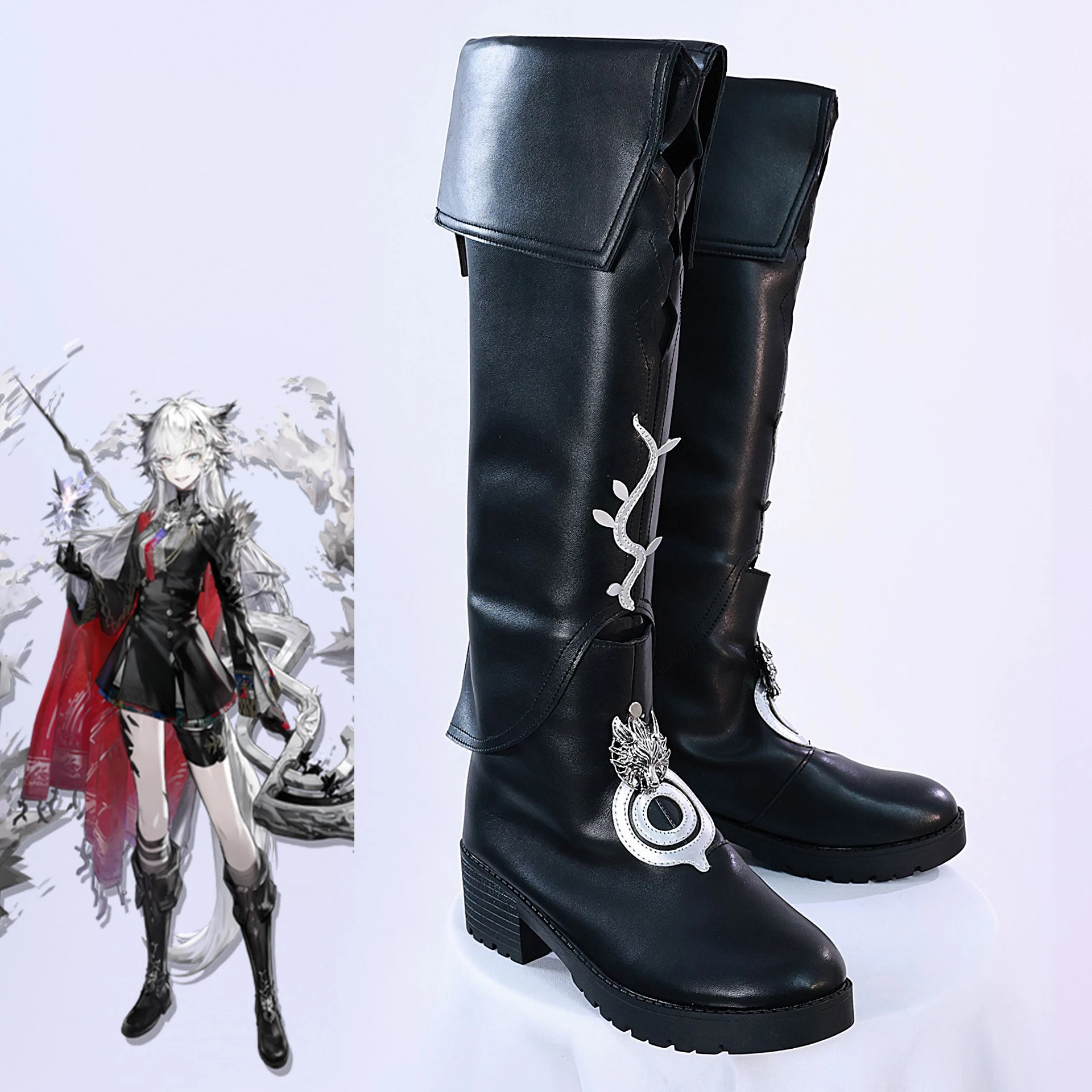 Lappland Cosplay Arknights Game Shoes Women's Black Long Boots Halloween Carnival Party Dress Up Props Comic Con Accessories