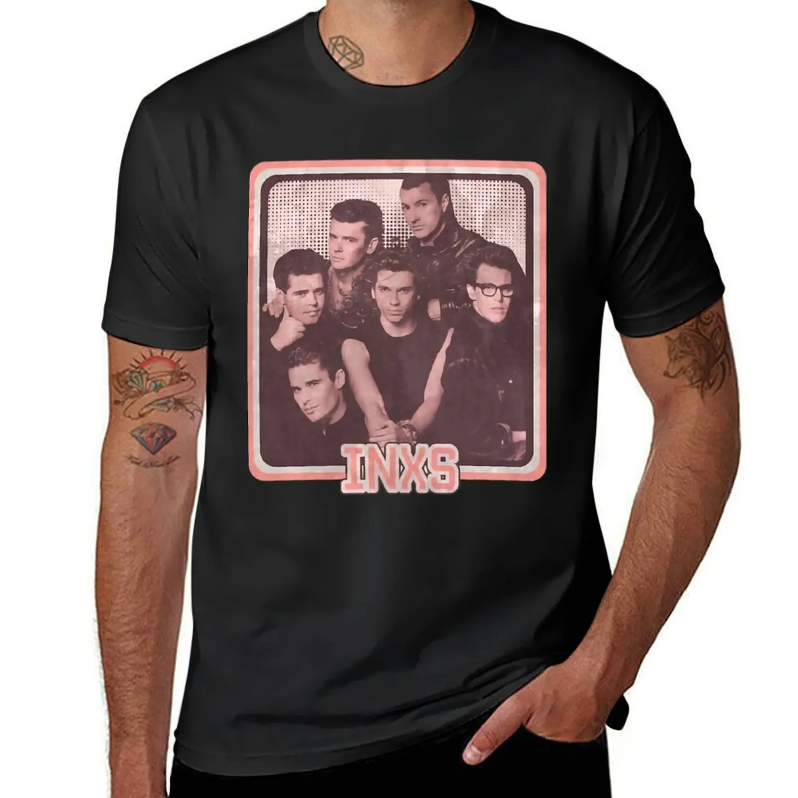 Inxs T-Shirt sweat customs Aesthetic clothing customs design your own Men's cotton t-shirt
