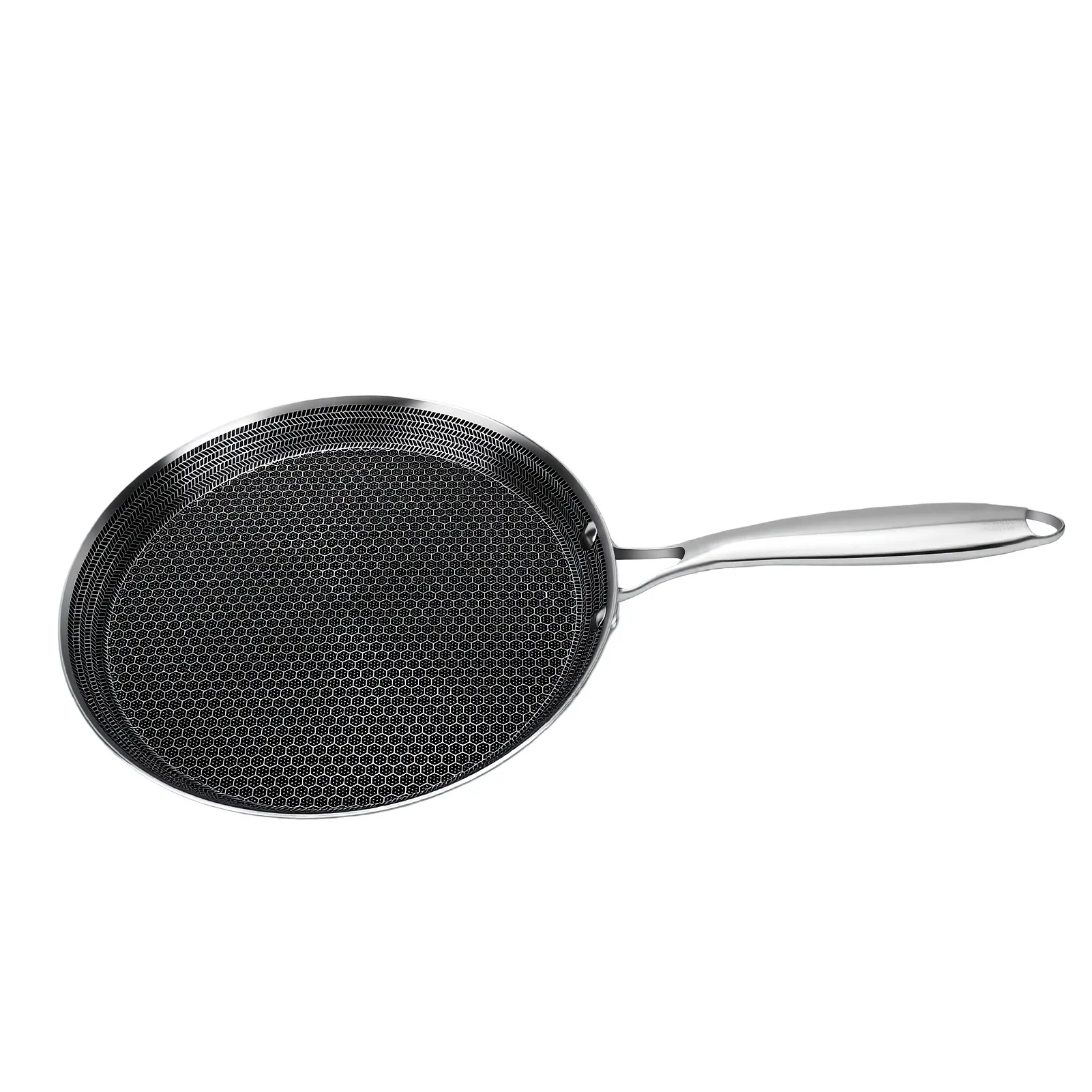Stainless Steel Crepe Pan Multifunctional Even Heat Distribution Non-Stick Crepe Pan Ideal for Home and Outdoor Cooking
