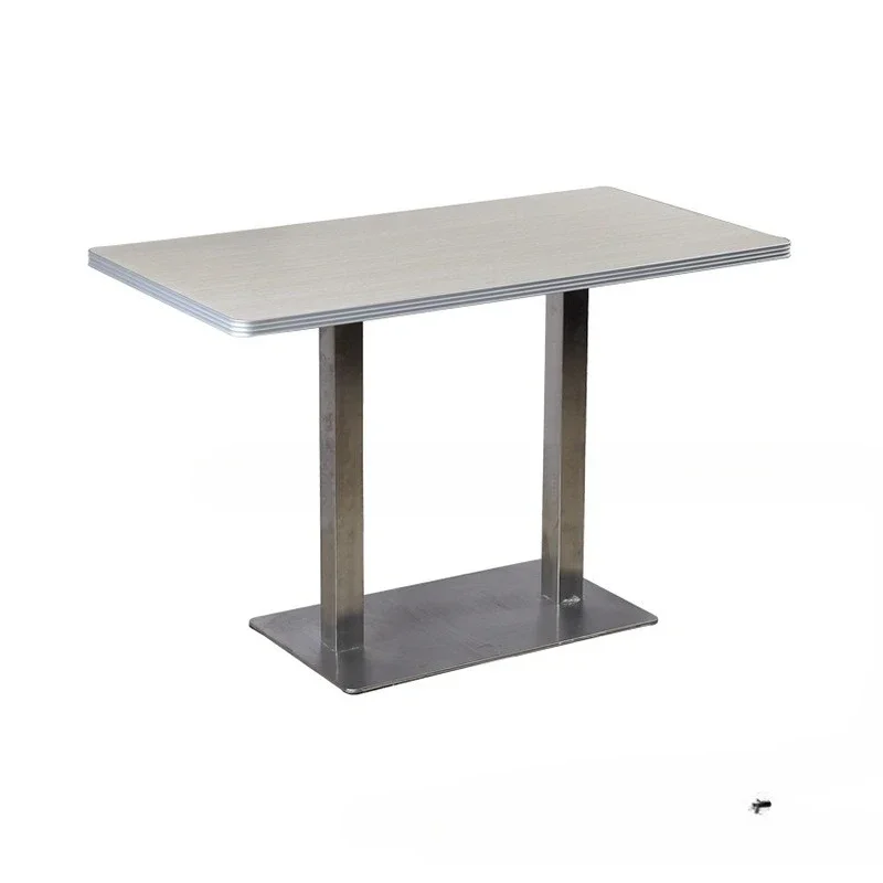 

Simple family dining table industrial style table theme restaurant milk tea coffee four people fast food table rectangular