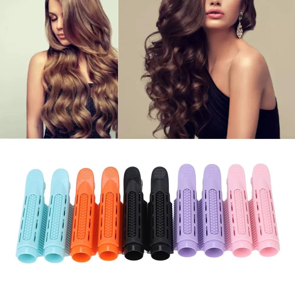10pcs ABS Hair Root Clip Portable Non Damaging Volumizing Hair Clip Spiral Clamps Assorted Colors Hair Curling Roller