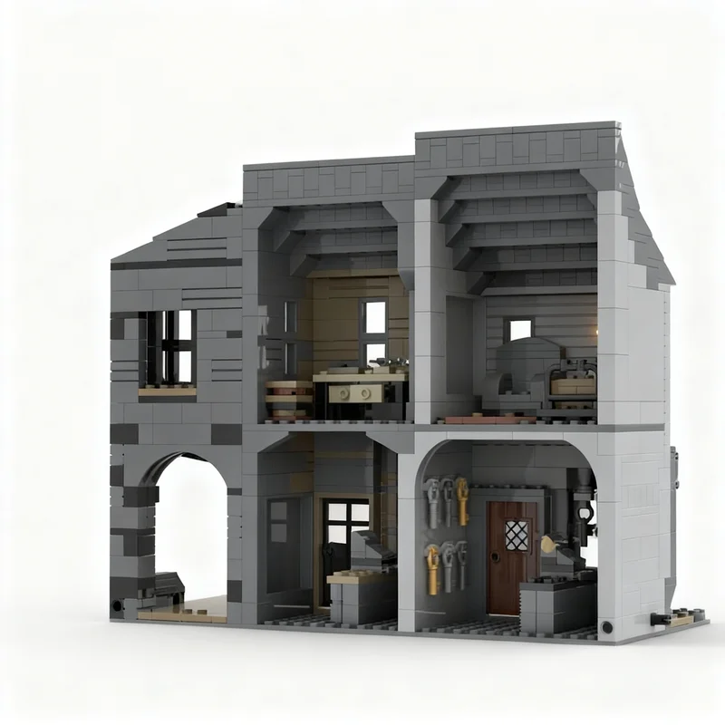 914pcs MOC Knockturn Alley Trackleshanks Locksmith Harry Model Building Blocks Architecture Toy Christmas Gifts Brick Kids