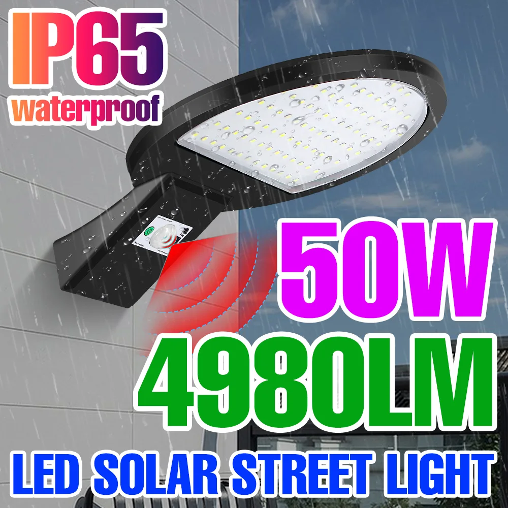 

LED Solar Light IP65 Waterproof Street Bulb Outdoor Wall Sconce Lamp PIR Motion Sensor Road Spotlight USB Powered Garden Light