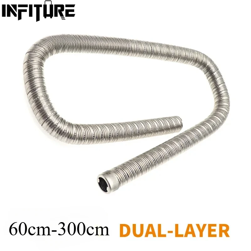 60cm-300cm Diesel Parking Heater 24mm Dual-layer Stainless Steel Exhaust Pipe Hose For Webasto Eberspacher